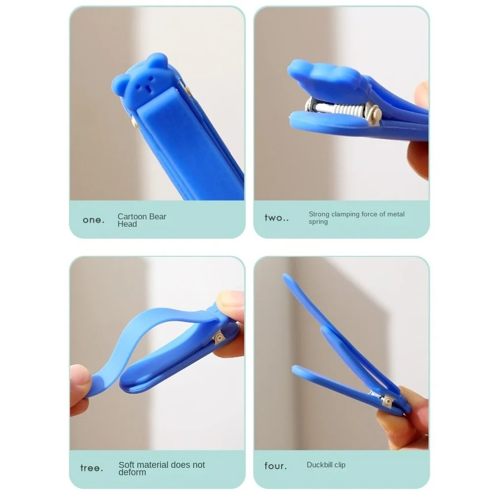 1/3 Pcs Cute Bear Bookmark Clip Silicone Stationery Supplies Notebook Page Divider Automatically Follows Page Flipping