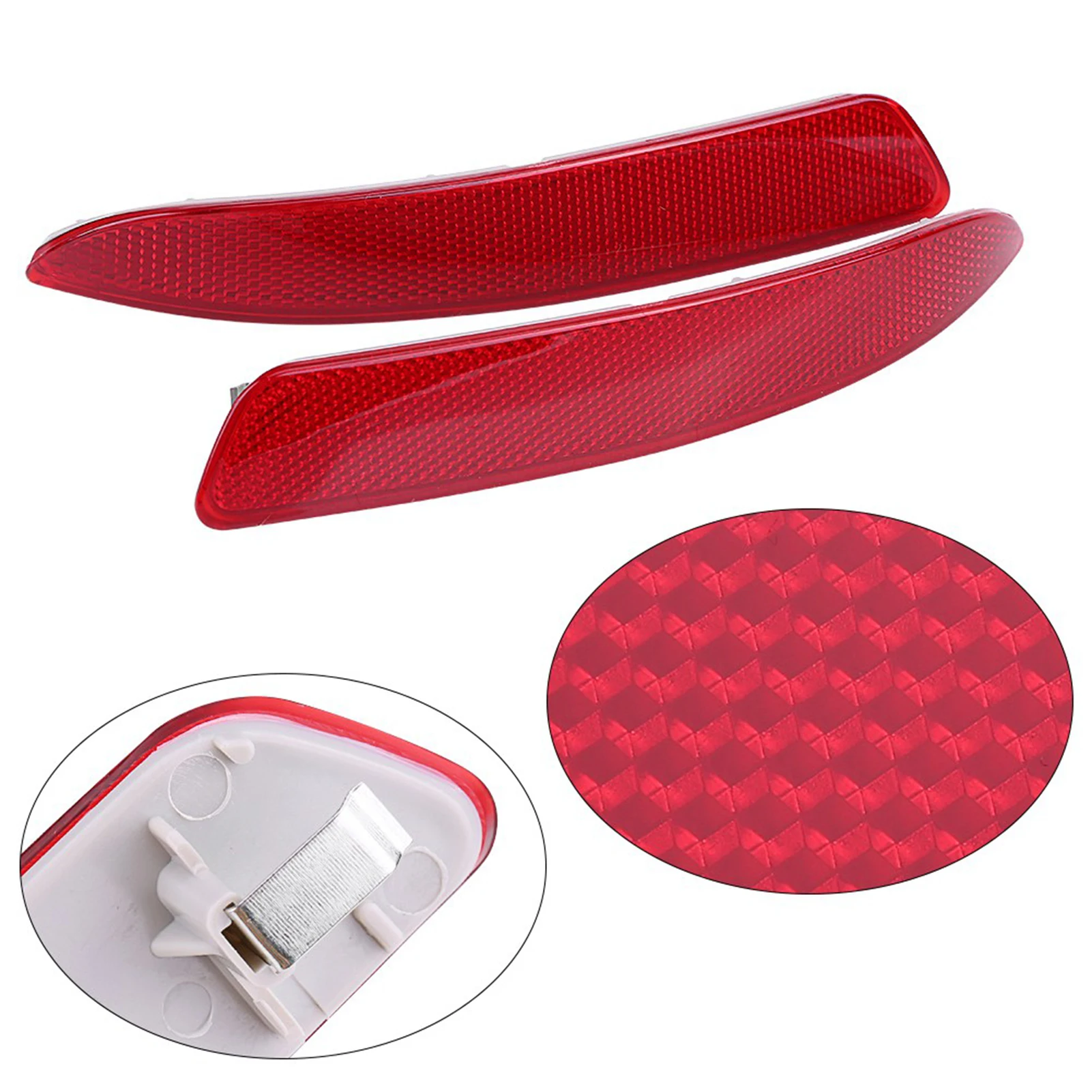 Dual Rear Bumper Reflector Set - High-Visibility Red Reflectors
