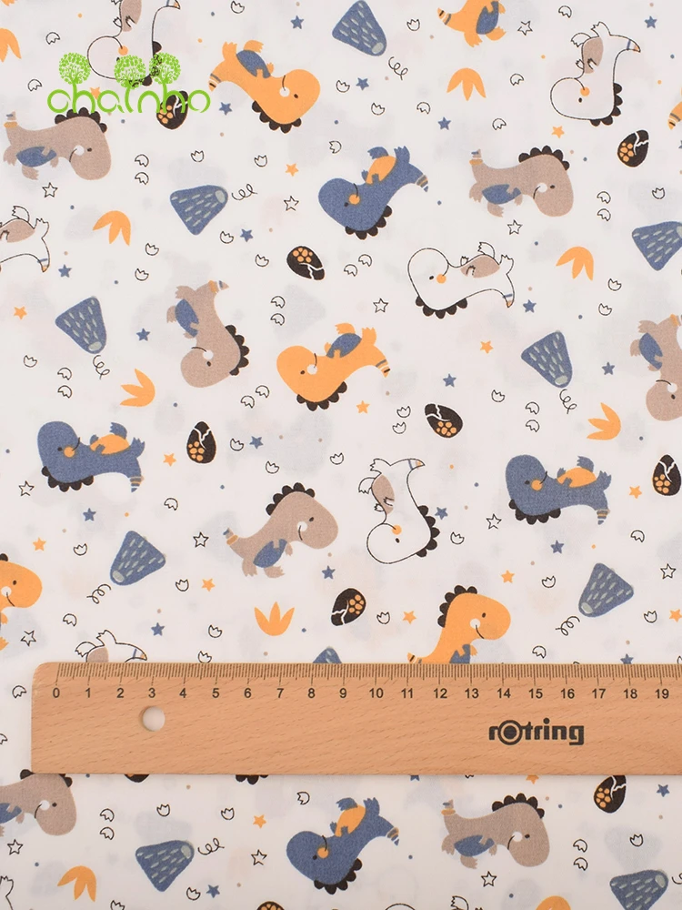 Chainho,Printed Twill Weave Cotton Fabric,DIY Quilting Sewing Material,Home Handmade Textile,Patchwork Cloth,Cartoon Series,25C7