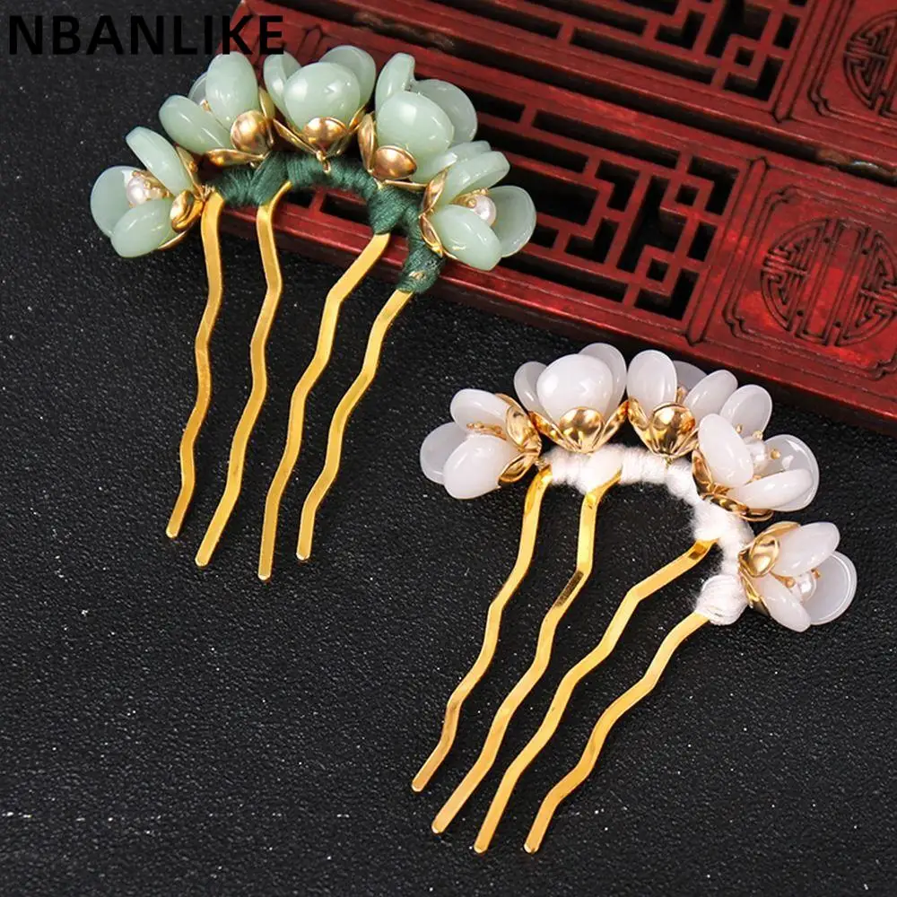 Chinese Style Fashion Flowers Hair Stick Cheongsam Hanfu U Shaped Hairpin Hair Accessories