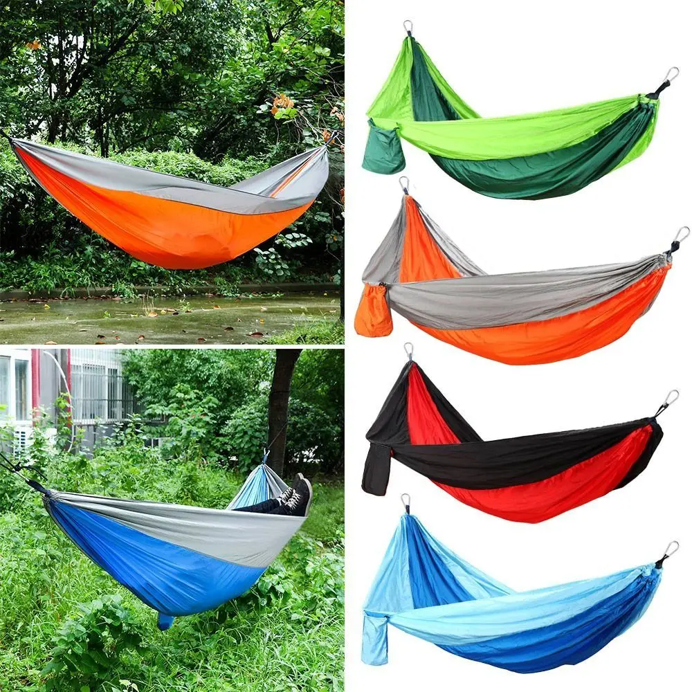 

Double Person Hammock Portable Nylon Taffta Ultralight Camping Swing Hiking Travel Hanging Bed Outdoor