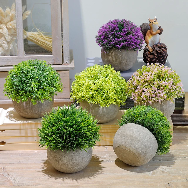 Lot de 8 pots de fleurs en plastique - Décoration moderne - Petit