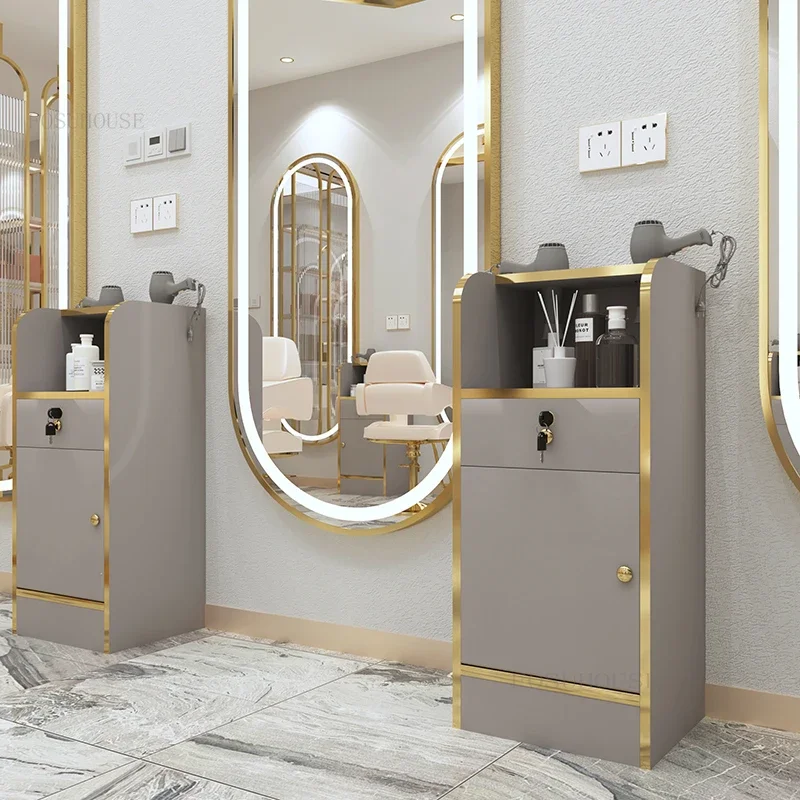 Multifunctional Salon Trolley Barber Shop Tool Cabinet Hair Salon Dedicated Vertical Tool Trolley Beauty Hair Cutting Rack