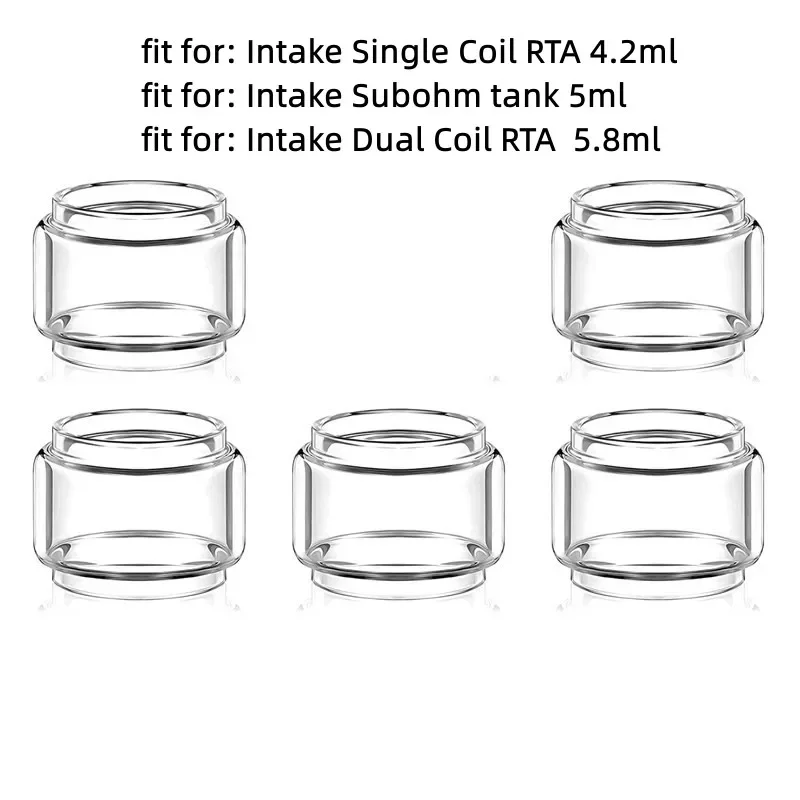 5PCS YUHETEC Intake Subohm Bubble Glass Tube for Augvape Intake Single  RTA/Intake Daul