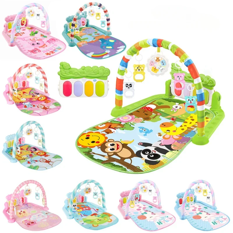 Baby Music Rack Play Mat Puzzle Carpet with Piano Keyboard Infant Playmat Gym Crawling Activity Rug Toys for 0-12 Months Gifts musical playmat crawling blanket baby play gym toys