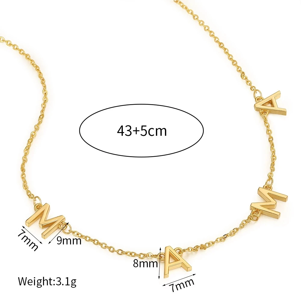 Mothers Day Mama Letter Pendant Necklaces