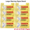 2 /4/ 8 PCS Electric Fence Platic PP Big Warning Signs For Farm House Garden Animals Danger English Double Printed Danger Boards 1