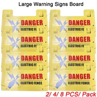 2 /4/ 8 PCS Electric Fence Platic PP Big Warning Signs For Farm House Garden Animals Danger English Double Printed Danger Boards 1