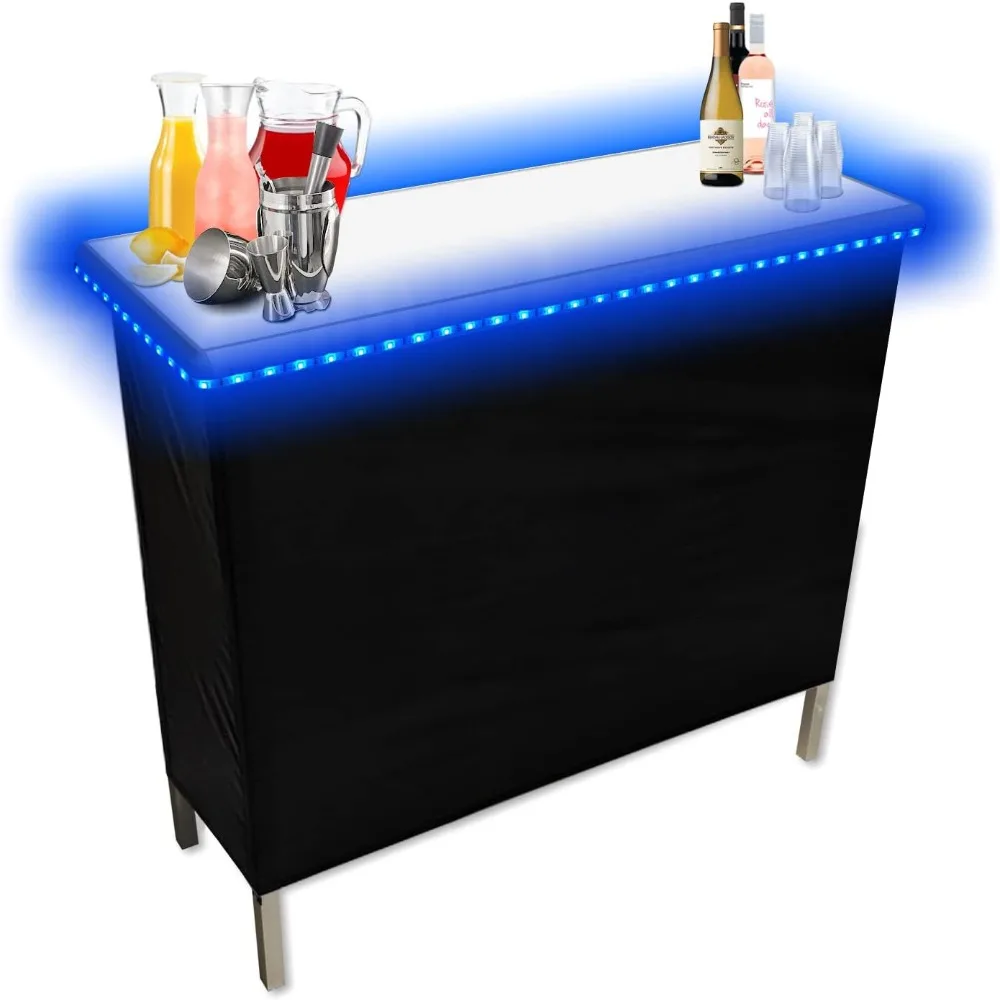 Portable Folding LED Bar With Wireless Remote, 2 Bar Skirts, Storage Shelf & Carrying Case – USA Model