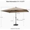Patio Market Umbrella Outdoor Table Sun Umbrellas with Crank 8 Aluminum Sturdy Ribs for Pool Deck Backyard 9' X 11.5' 2
