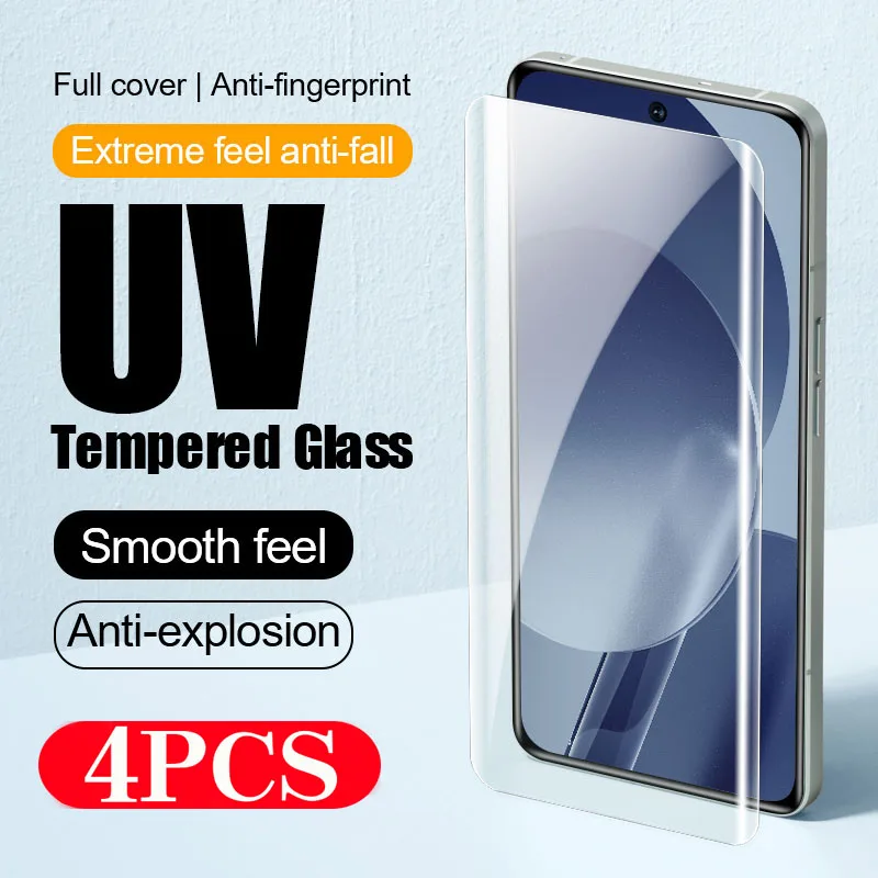 4 Pezzi Di Vetro Temperato Uv Per Xiaomi 14 13 Pro 12S Ultra 11 Pellicola Protettiva Per Xiaomi Civi 4 Pro 3 2 Mix 4 Proteggi Schermo Del Telefono