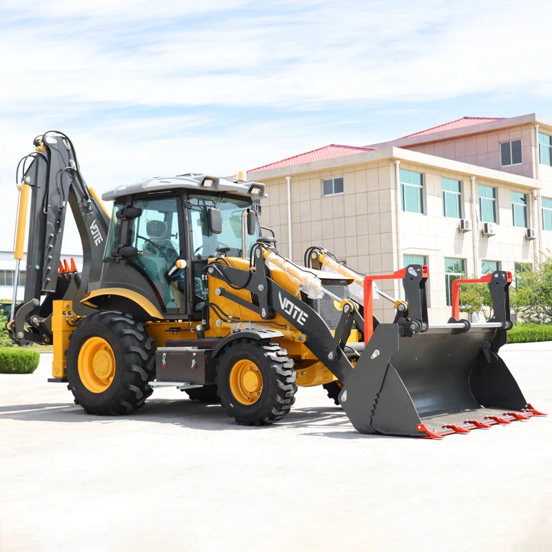 Free Shipping Chinese Mini Backhoe Excavator Loader 4x4 Compact Tractor With Loader And Backhoe Loader Customized - Image 3