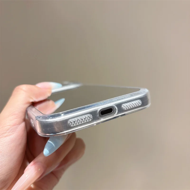 Luxury Make Up Mirror Phone Case - Clear Shockproof Acrylic with Soft Bumper Cover