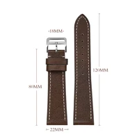 Bracelet de montre en cuir véritable 17mm 18mm 19mm 20mm 21mm 22mm, bracelet universel rétro à libération rapide 6