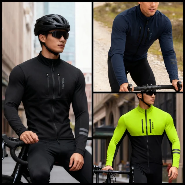 WOSAWE Cycling Jacket Winter Thermal Fleece Coat Men Women Warm Bike Jacket Mtb Cycling Jersey Windproof Bicycle Clothing 0-15℃