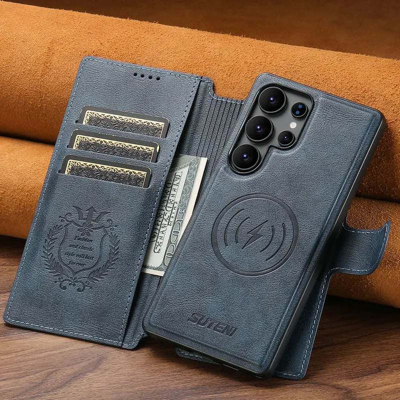 Premium 2-in-1 Detachable Leather Wallet Flip Case with Magnetic Closure