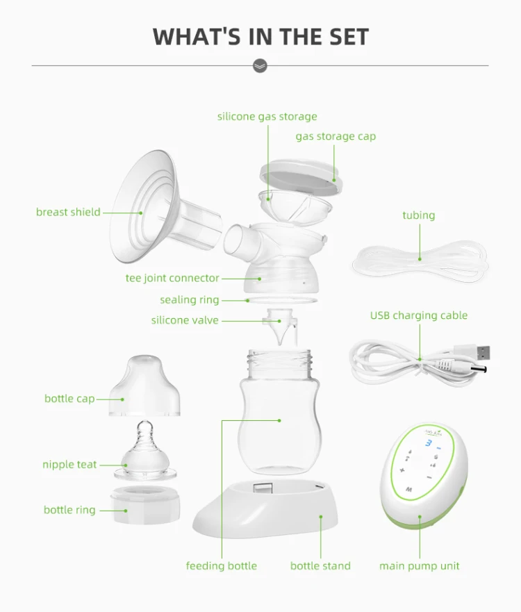 Anly Kiss Silicone Adjustable Electric Breast Pump Automatic Maternity Breastpump With Bottle and Pacifier Factory Directly electric breast pump bpa free