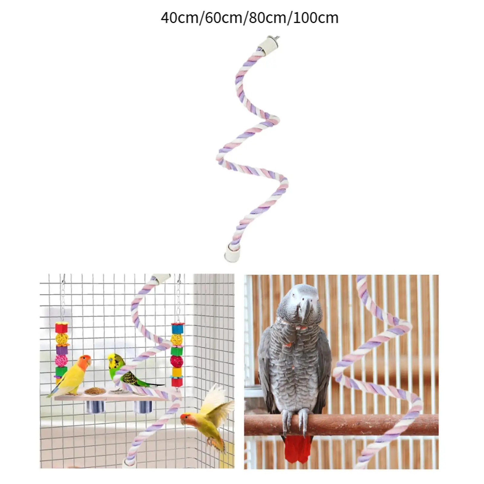 Rope Perch for Bird Cages Spiral Rope Perch Ladders Climbing Cage Stand Pole Rope Perch for Bird Cages Spiral Rope Perch Ladders Climbing Cage Stand Pole