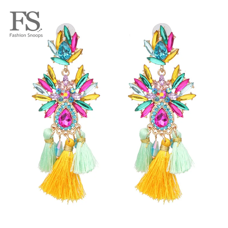 FASHIONSNOOPS 31 Styles Hairball Tassel Dangle Earring Handmade Big Hanging Earring Bohemian Long Brinco Oorbellen Trend