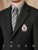 Mr. Lu San Gentry Black IVY Badge Slim-fit Suit Thick Winter Warm Commuter Fashion Blazer 4