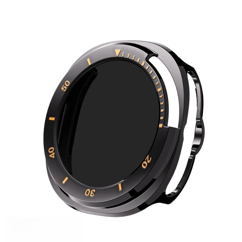Enhanced Privacy Glass PC Case with Screen Protector Bumper for Galaxy Watch 8 Classic