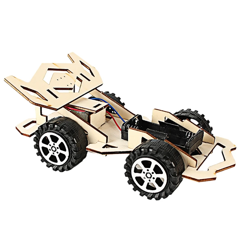 

Wooden DIY Assembly Electric RC Racing Car Model Kit Physical Science Experiments Technology Educational Toys Child A