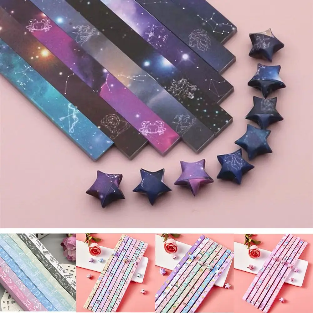 540 Fogli Single Sided Star Origami Paper Cartoon Art Craft Lucky Star Origami Colorful Best Wishes Stella Pieghevole