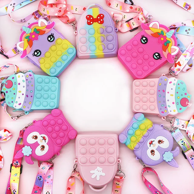 Hot Fidget Toys 2022 Push Bubbles Toy Rainbow unicorni Premium Girls Push Bubble Bag Adult Antistress Squeeze Squishy Gifts 1