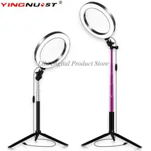 

YINGNUOST fold Selfie Ring Light Photography Led Rim Of Lamp With Mobile Holder Support Tripod Stand Ringlight For Live usb