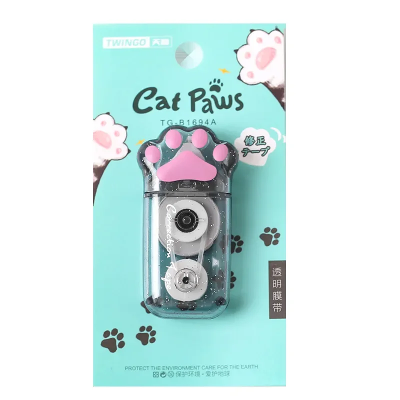 Cute transparent Cat Claw White Out Correction Tape 5mm * 6m For Kids Gift School Supplies Materials Korean Stationer correction tape correction belt correction strap correction supplies