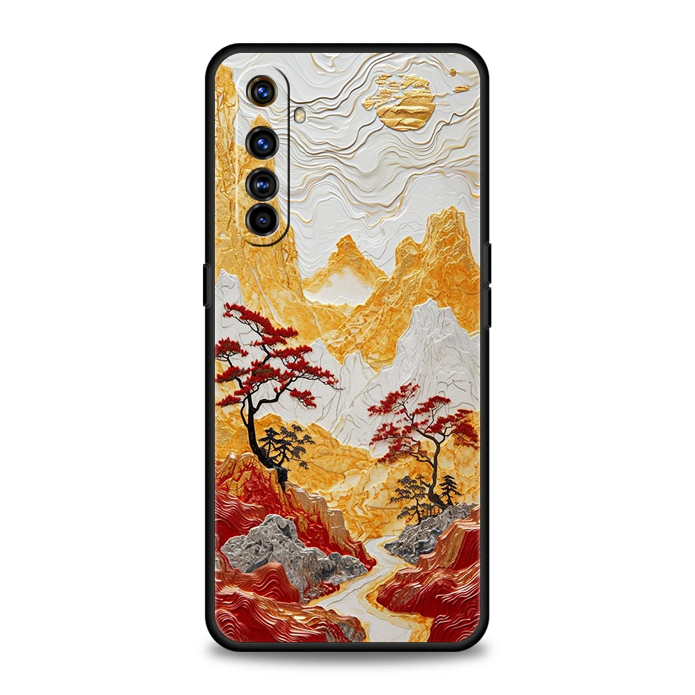 Landschafts malerei Handy hülle für Realme 8 9 Pro plus 8i 9i 6 7 gt2 c21 c25 c3 c11 11 pro 5g plus stoß feste Silikonsc halen taschen – Detail 2
