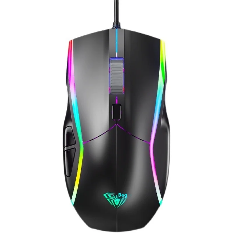 Aula F830tank Gaming Office Learning 6400dpi Rgb Mouse Macro Suitable For Desktop Laptop Ergonomic Comfort Wired Usb Mouse gift