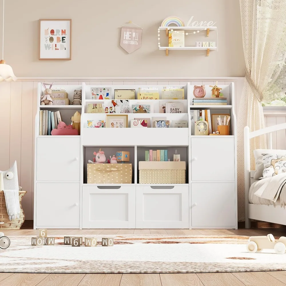 Toy Storage Organizer, Large Toy Organizers and Storage with Storage Cubbies and Movable Drawers, Toy Shelf Organizer 2