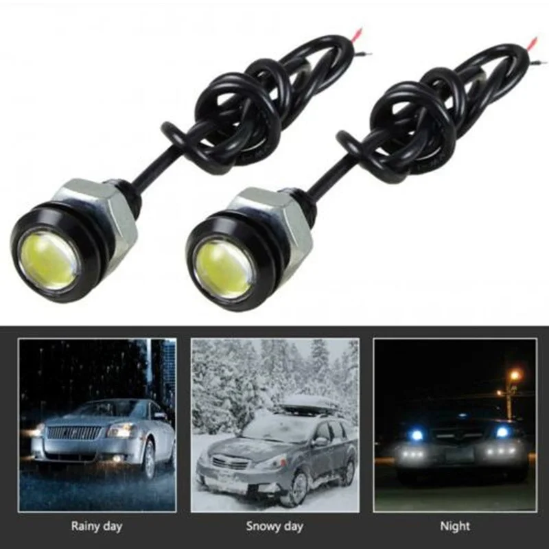 10pcs 18mm Car Eagle Eye LED Light 12V Luzes Diurnas DRL Auto Estacionamento Singal Lapms Para Motocicleta Carro