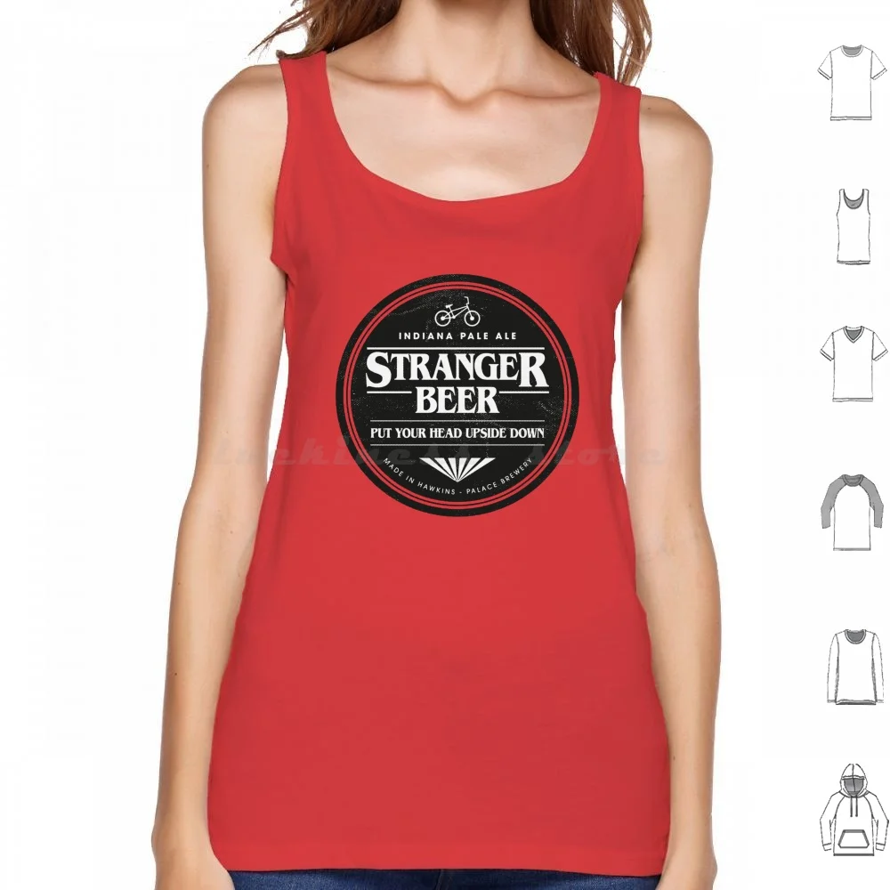 thumbnail image 1 of Stranger Beer Tank Tops Vest Sleeveless Stranger Beer Things Eleven 11 Hawkins Indiana Ipa Label Upside Down, 1 of 5