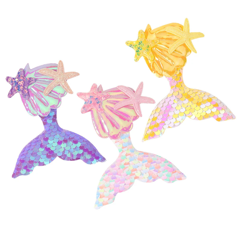 Horquillas de sirena Shinying para niña, horquilla de estrella de mar encantadora, flequillo para bebé, pinza decorativa para el cabello, tocado colorido de dibujos animados, 1 unidad