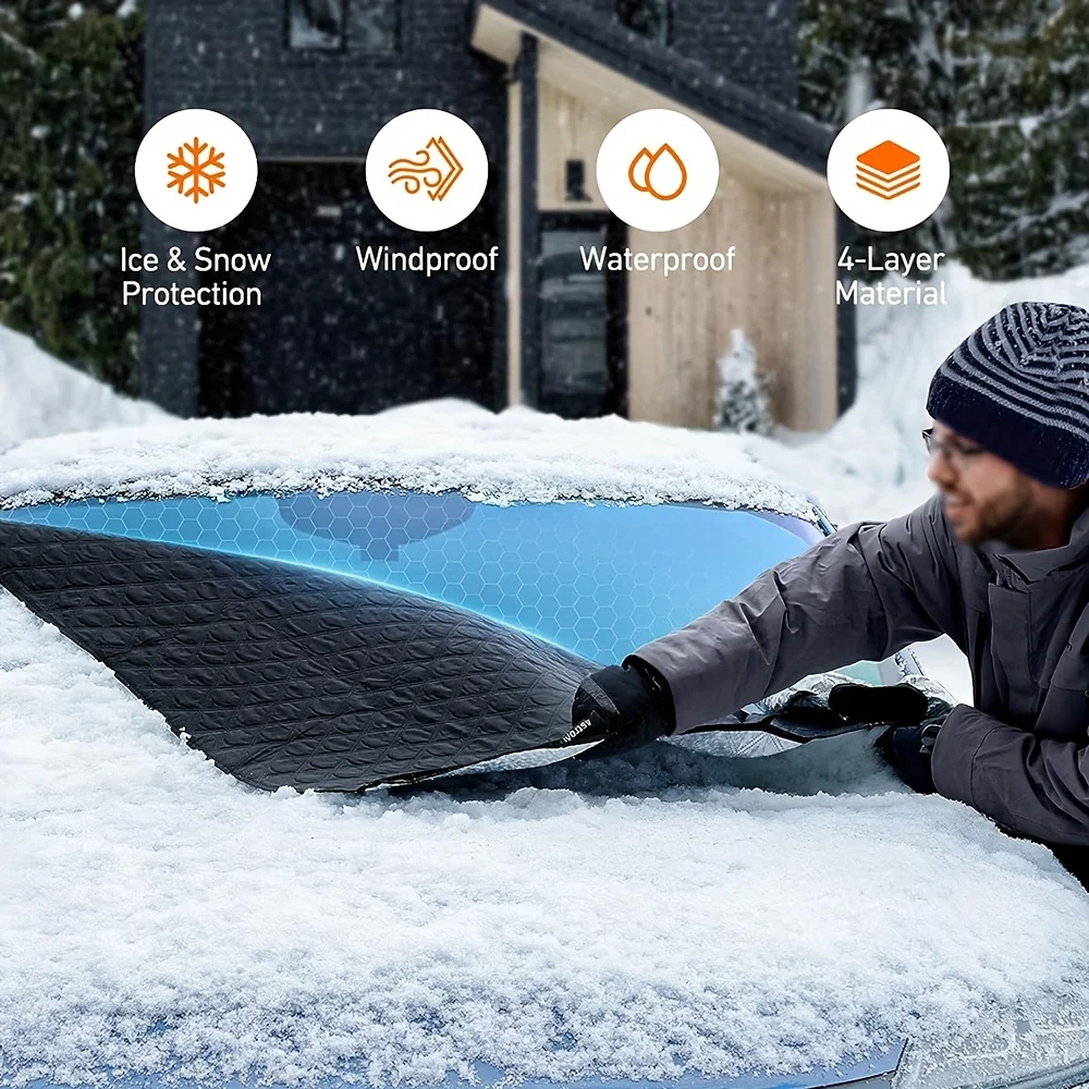 Car Front Windshield Snow Windproof Sunshade Cover for Car SUV Summer/Winter