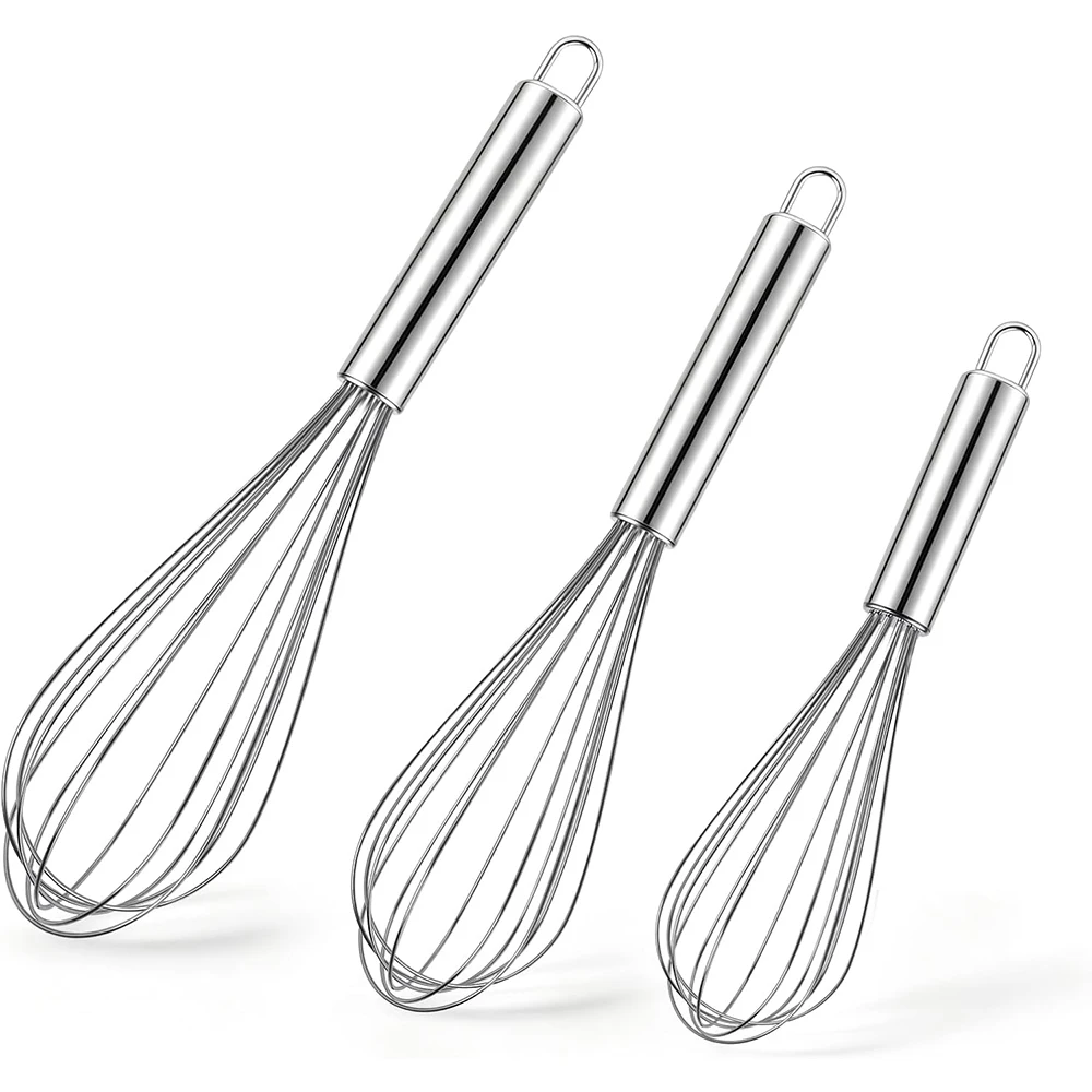 Stainless Steel Balloon Whisk Set - Versatile Kitchen Mixing Tools