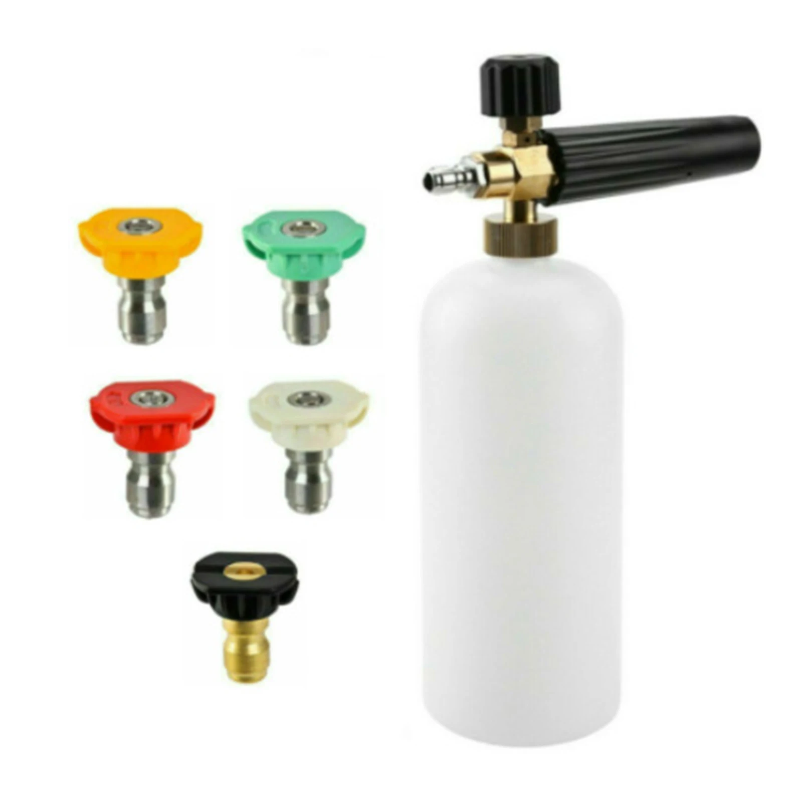 

High Pressure Snow Foam Lance Foam Generator 1/4" Quick Release Foam Gun with 5 Spray Nozzles for High Pressure Car Washer