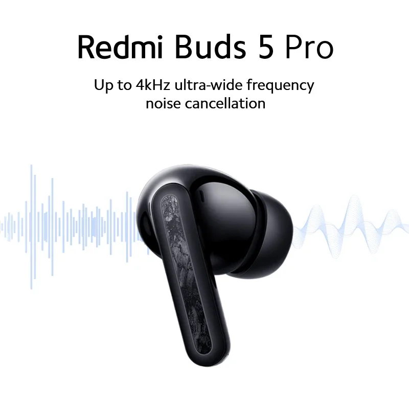 Redmi Buds 5 Pro TWS versión Global, dispositivo con Bluetooth 5,3, cancelación de ruido de hasta 4kHz, frecuencia ultra ancha, 52dB, estreno mundial