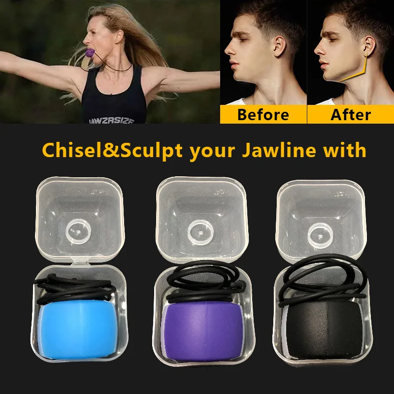 Food-grade Silica Gel Jaw Exercise Line Ball Muscle Trainin Fitness Ball Neck Face Toning Jaw Muscle Training Face lift