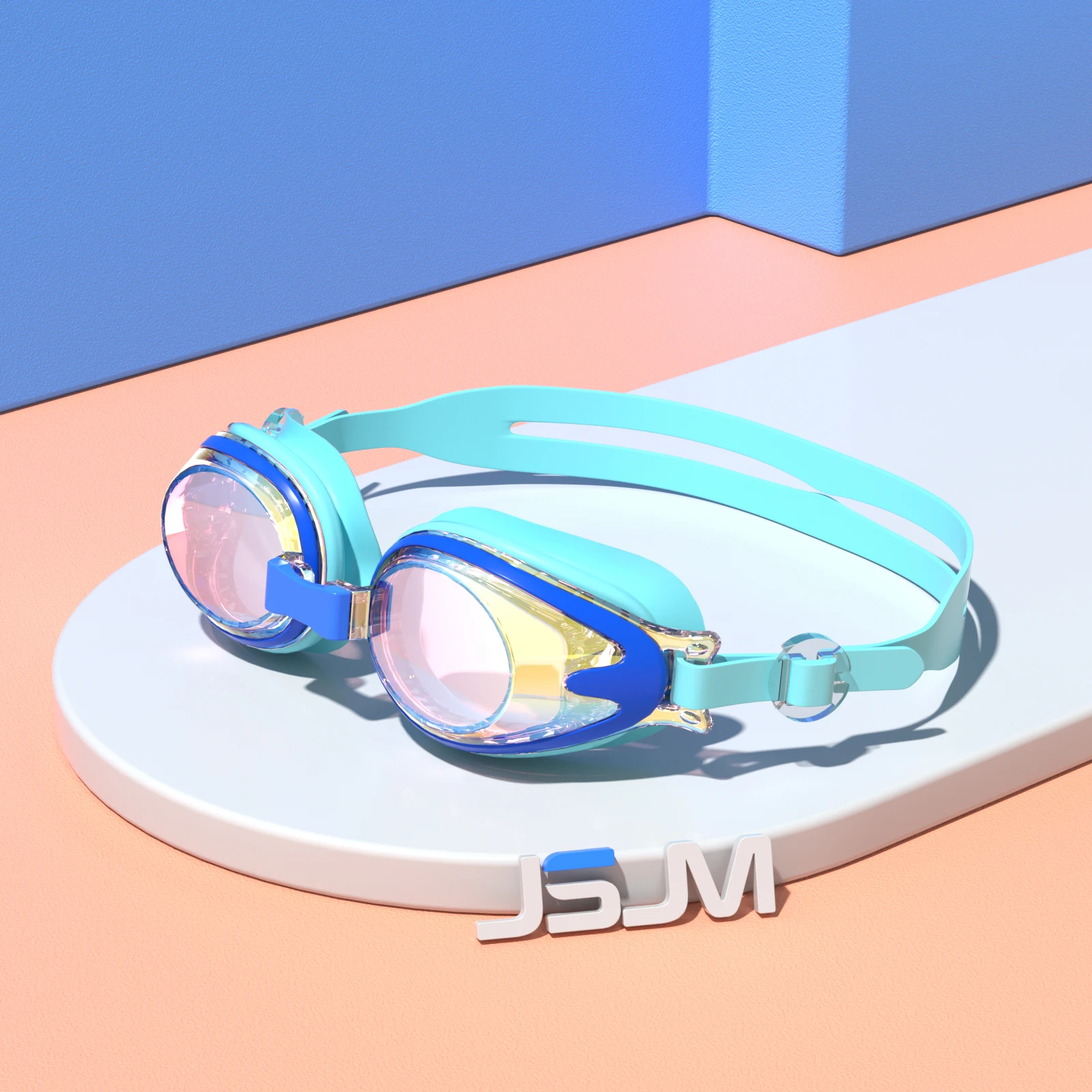 JSJM New Children Swimming Goggles Anti-Fog Anti-UV Swimming Goggles Silicone Adjustable Professional Swimming Goggles Unisex 4