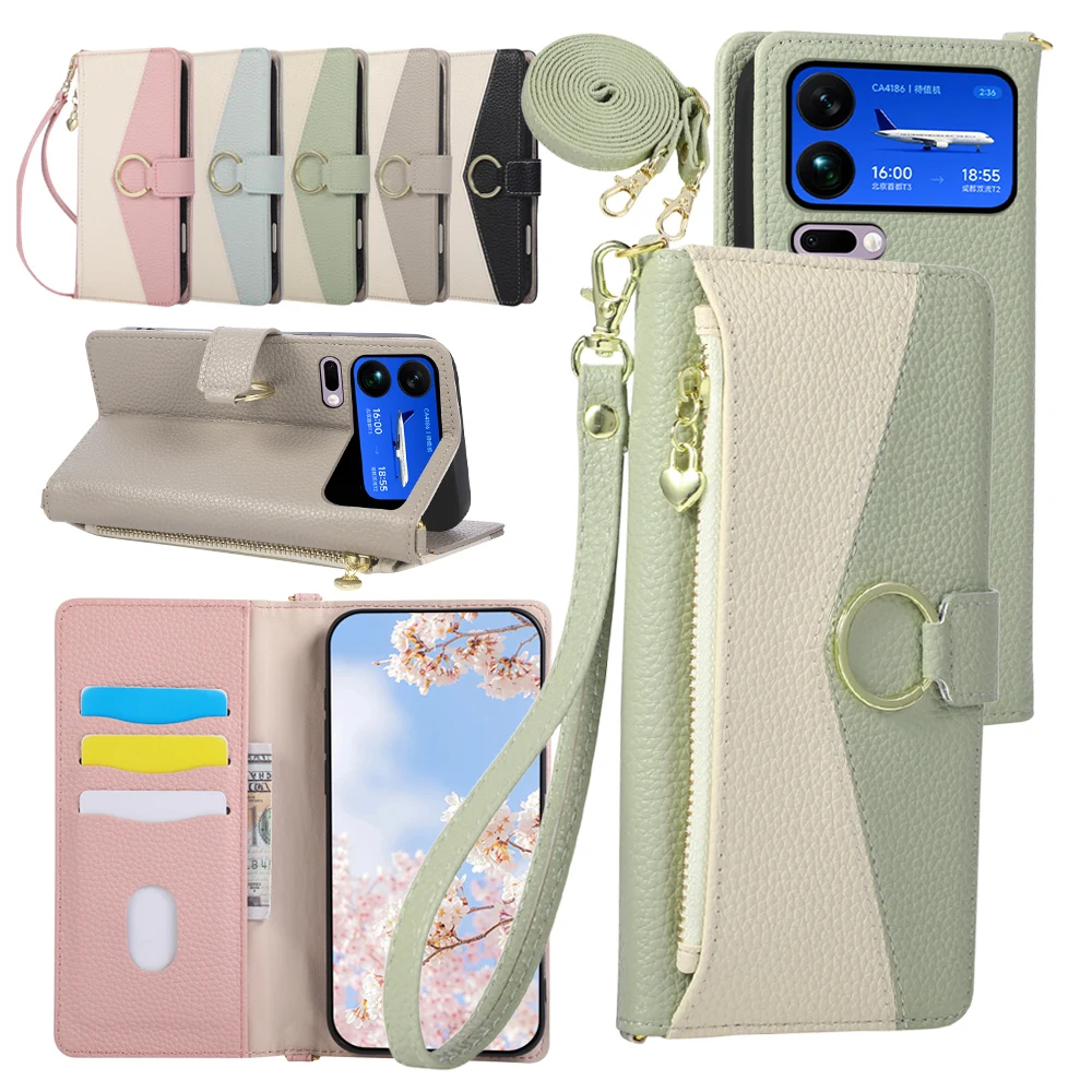Crossbody Leather Wallet Case with Stand Feature - Premium Phone Cover