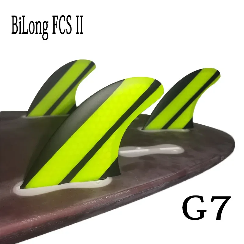 Surfboard Fin BiLong FCS II G7 Surfboard Fins Thruster Fiberglass Honeycomb with Carbon L Size