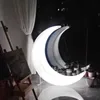 IP54 RGB Crescent Moon Swing Seat with Climbing Rope Reliable and Secure Outdoor Glowing Moon Shape LED Swing for Patio Garden 3