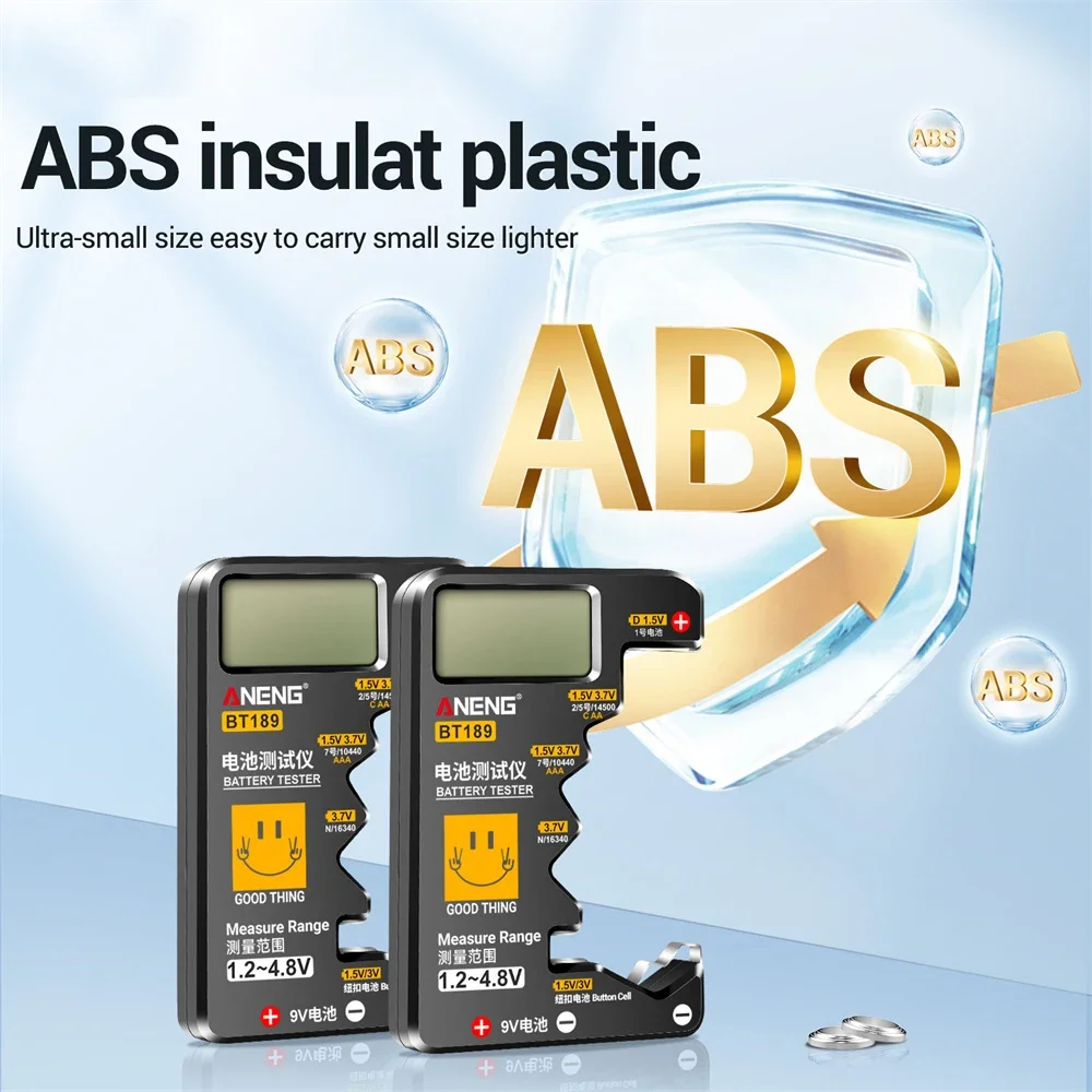 LCD Digital Display Battery Tester BT189 Battery Tester Universal Battery Checker For AA AAA 9V 1.5V/3V Button Cell Batteries - 5