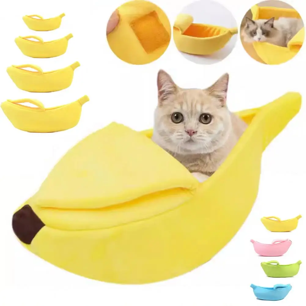 

Soft Cozy Pet Bed Peace of Mind Pet Bed Cozy Banana-shaped Pet Nest Exquisitely Crafted Sleeping for Cats Dogs Warm for Furry