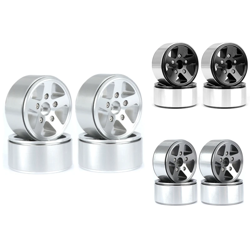 

4PCS 1.9 Inch Metal Beadlock Wheel Hub Rim Part For 1/10 RC Crawler Car Axial SCX10 Traxxas TRX4 RC4WD D90 Redcat Gen8 MST ,2