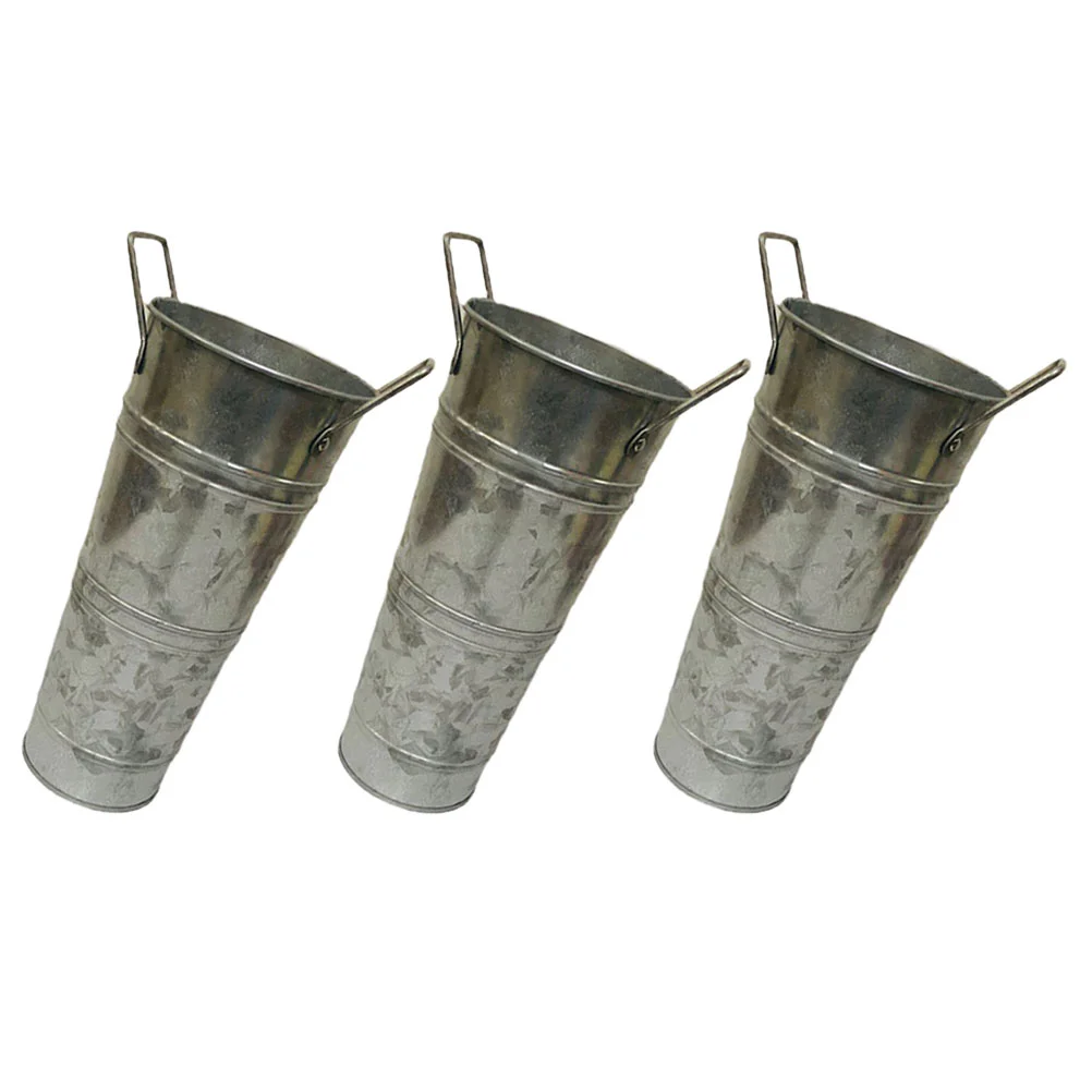 

3 Pcs Retro Distressed Barrel Vase Goblincore Room Decor Desktop Home Decoration Iron Asethic Decorations