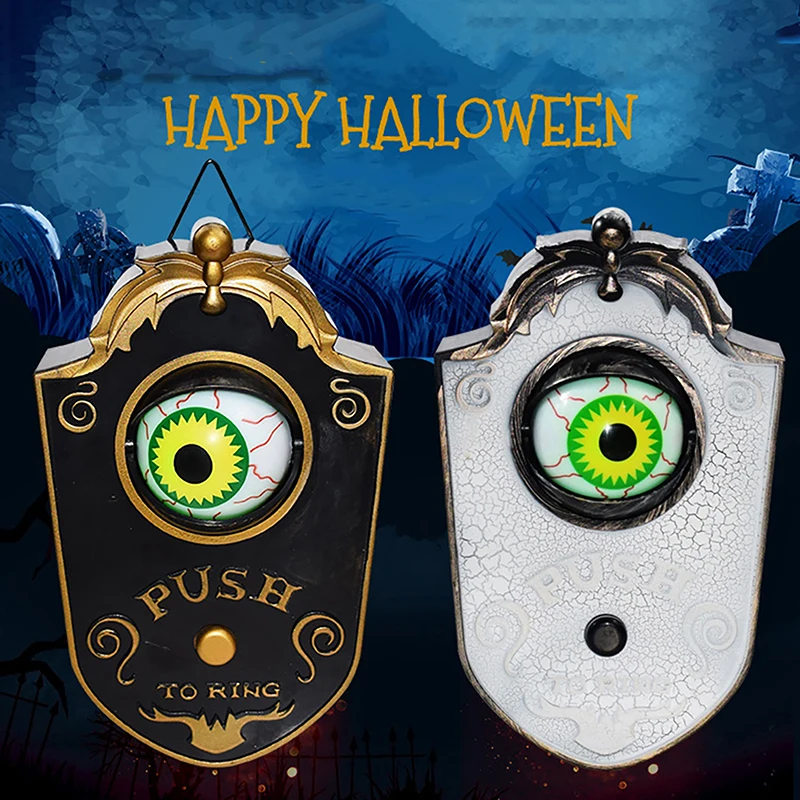 

Halloween One Eyed Doorbell Decoration Horror Props Glowing Hanging Piece Door Hanging Doorbell Eyeball Bell Decor Doorbell